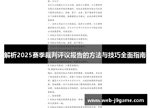 解析2025赛季裁判评议报告的方法与技巧全面指南